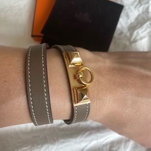 Hermes Rivale Double Tour Etoupe Bracelet